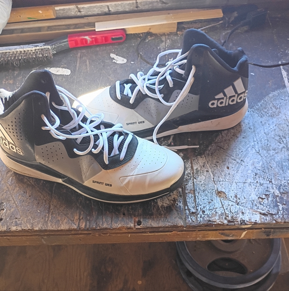 Adidas Men's Black and White Athletic Shoes